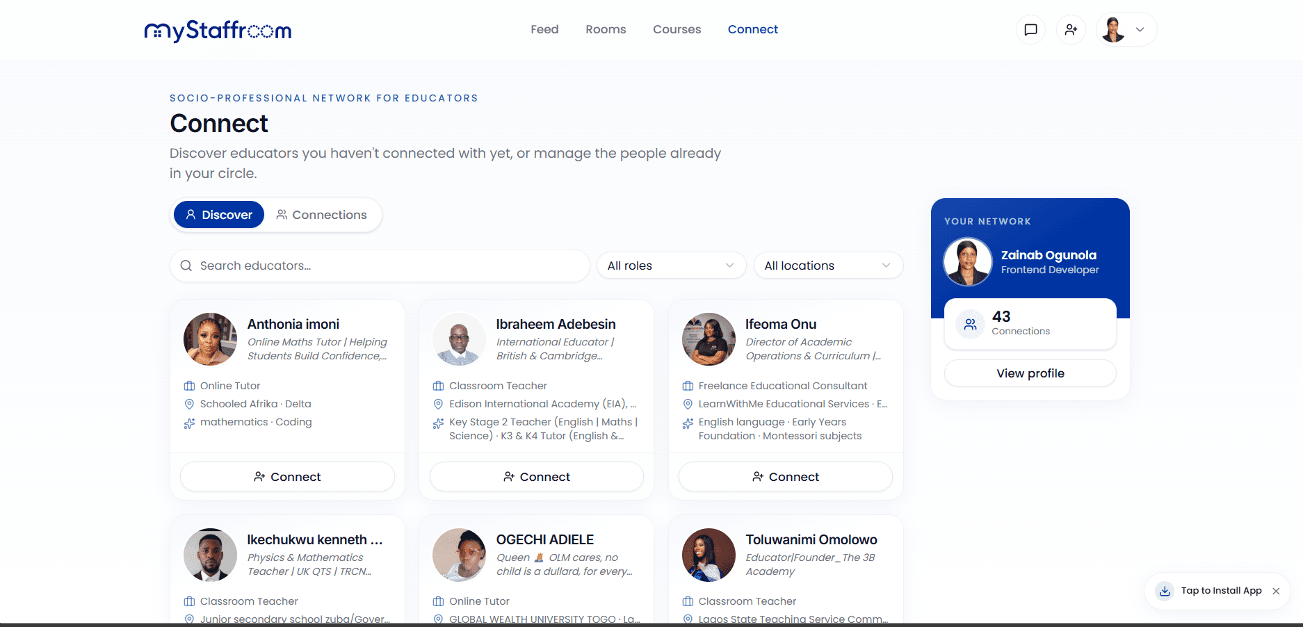 Connect: discover peers and build connections